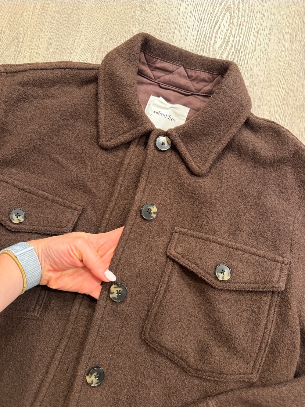 Wilfred Autumn Dark Chocolate Shirt Jacket - Picture 4 of 5